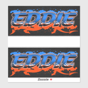Eddie prénom nom graffiti autocollant sticker