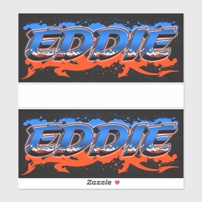 Eddie prénom nom graffiti autocollant sticker (Feuille)