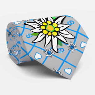 Edelweiss sur cravate noire