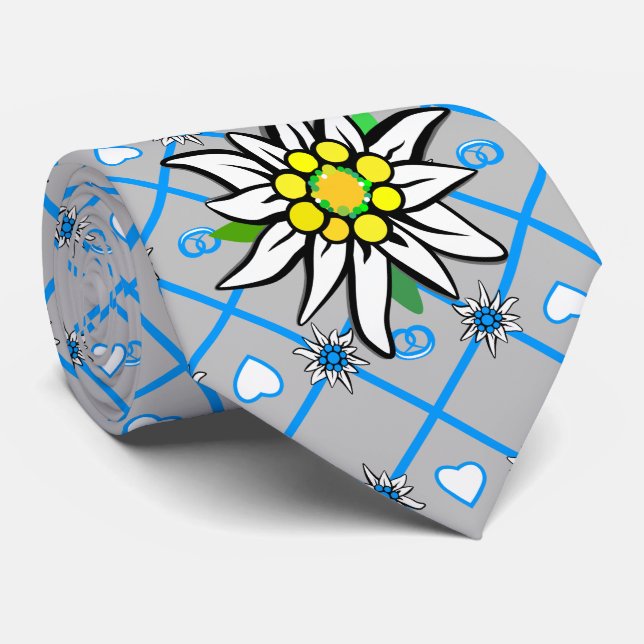 Edelweiss sur cravate noire (Roulé)