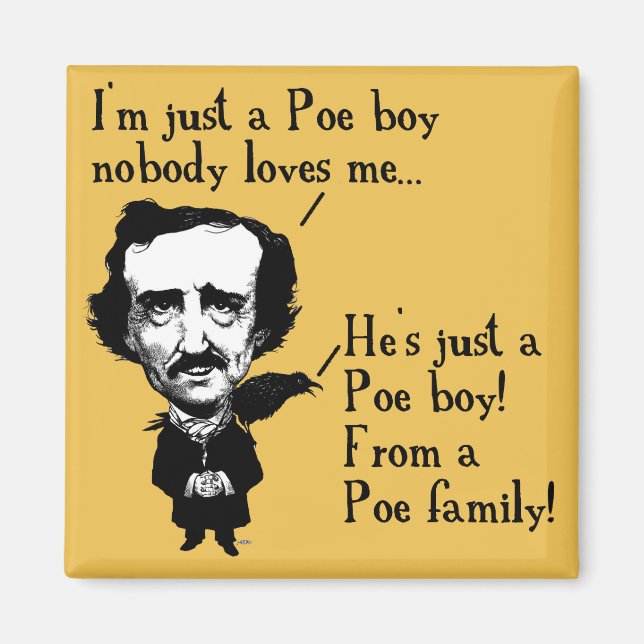 Edgar Allan Poe Boy Funny Frigo Magnet (Devant)