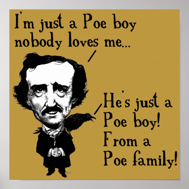 Edgar Allan Poe Boy Funny Poster Poster Citations (Devant)