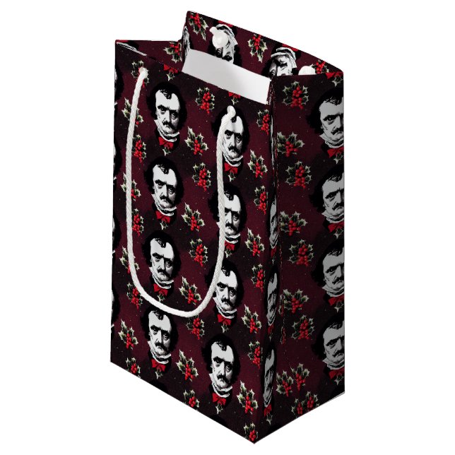 Edgar Allan Poe & Holly Jolly Mistletoe Goth Sac (Devant Angle)