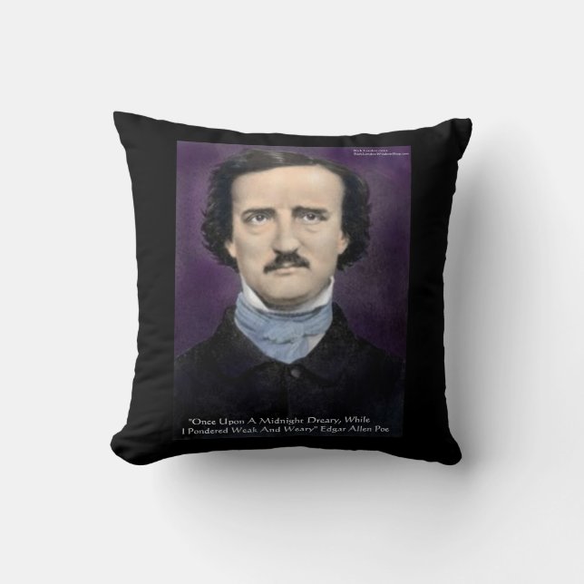 Edgar Allan Poe «Le Corbeau» Coussin de jet par  (Recto)