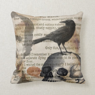 Edgar Allan Poe Raven et le coussin de crâne