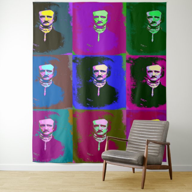 Edgar Allan Poe Tapisserie d'art pop (En situation)