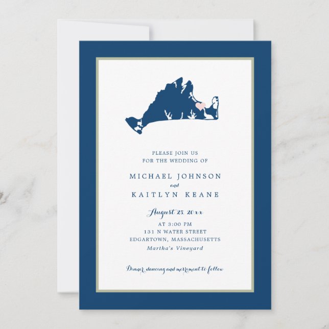 EDGARTOWN Marthas Vignoble Carte Bleue Mariage Inv (Devant)