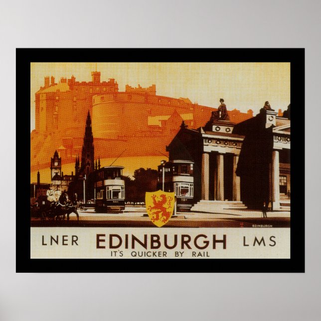 Edimbourg via LNER Rail Poster (Devant)