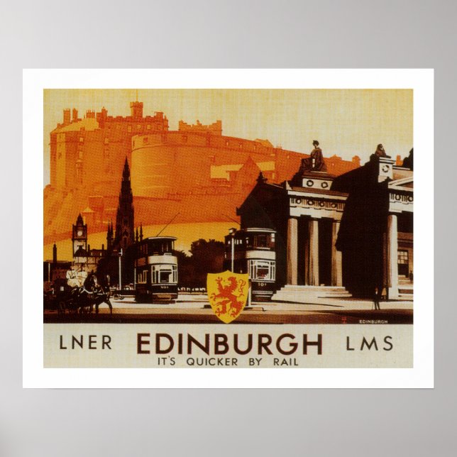 Edimbourg via LNER Rail Poster (Devant)