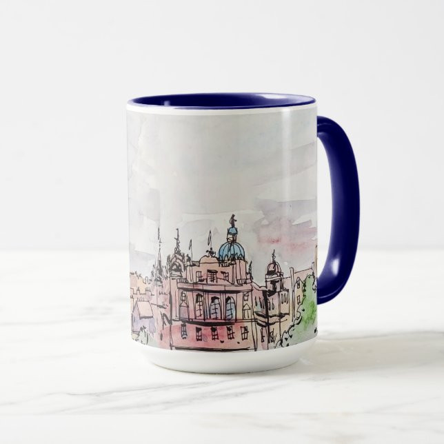 Edinburgh Scotland Watercolor Mug (Devant droit)
