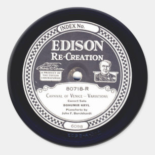 EDISON Re-Création mini phonographe autocollants