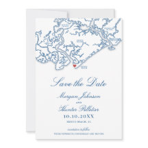Edisto Beach Enregistrez la Date | Carte de l'Île