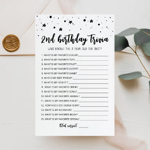 Editable 2e anniversaire trivia Anniversaire parti