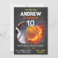 Editable All Star Sports Invitation Anniversaire