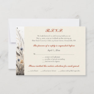 Editable Automne Breeze Fleurs sauvages Cartes RSV