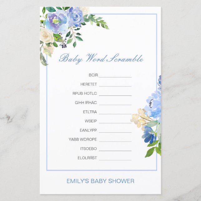 Editable Baby Word Scramble with Answer (Devant)