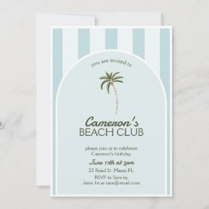 Editable Beach Club Cabana Invitation Anniversaire