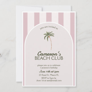 Editable Beach Club Cabana Invitation Anniversaire