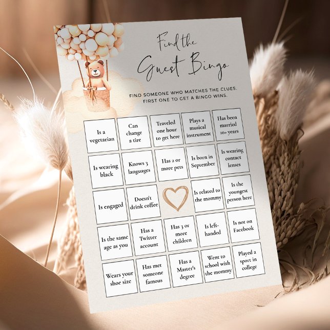 Editable Bear Baby Jeu Trouver L'Invité BINGO (Créateur téléchargé)