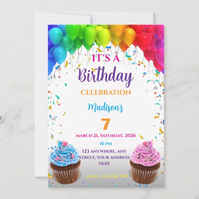 Editable Birthday Invitation (Devant)