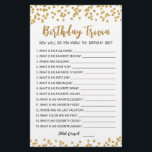 Editable Birthday trivia Jeu de fête d'anniversair<br><div class="desc">Achetez ce jeu éditable et profitez de la haute qualité Anniversaire trivia Comment connaissez-vous bien la carte garçon Anniversaire pour votre événement! C'est un modèle de jeu,  Vous pouvez changer les questions comme vous le souhaitez! Confetti d'or.</div>