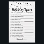Editable Birthday trivia Jeu de fête d'anniversair<br><div class="desc">Achetez ce jeu monochrome modifiable et profitez de la haute qualité Anniversaire trivia Comment connaissez-vous bien la carte garçon Anniversaire pour votre événement! C'est un modèle de jeu,  Vous pouvez changer les questions comme vous le souhaitez! Le design des étoiles noires et blanches.</div>