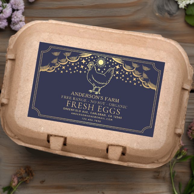 Editable Blue Witchy Tarot OEufs Famille Étiquette (Créateur téléchargé)