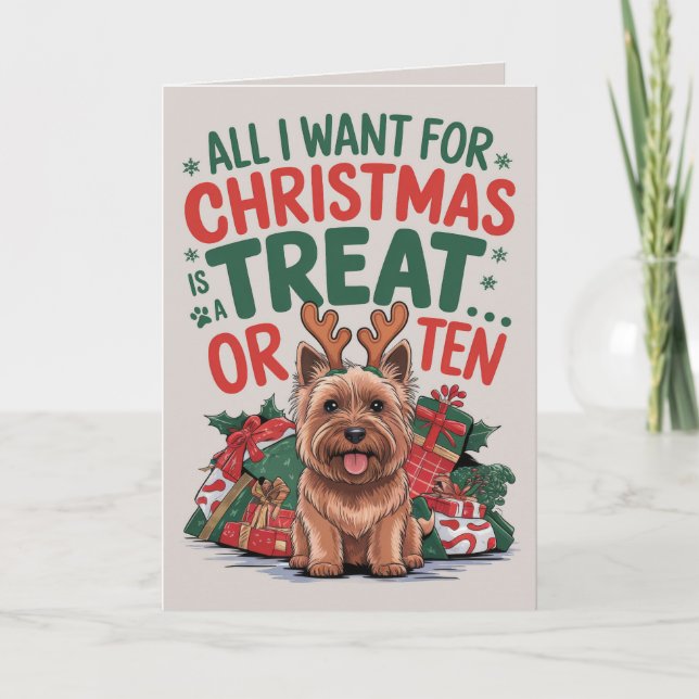 EDITABLE Cairn Terrier Funny Chien Carte de Noël (Devant)