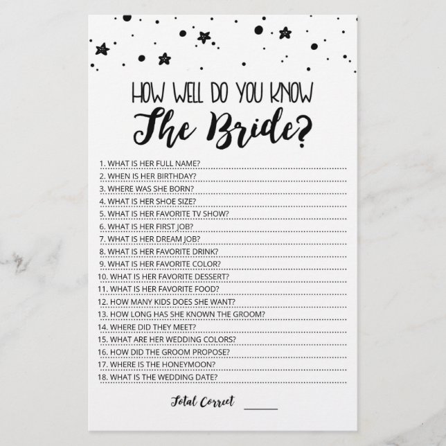 Editable Comment connaissez-vous bien le jeu Bride (Devant)