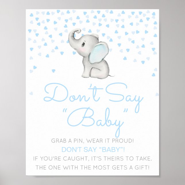 Editable Don't Say Baby Sign, attrapez une affiche (Devant)