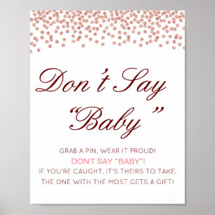 Editable Don't Say Baby Sign, attrapez une affiche