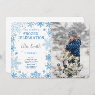 Editable Froid Anniversaire Photo Invitation