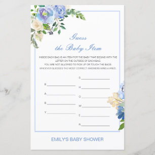 Editable Guess the Baby Item Baby shower Jeu