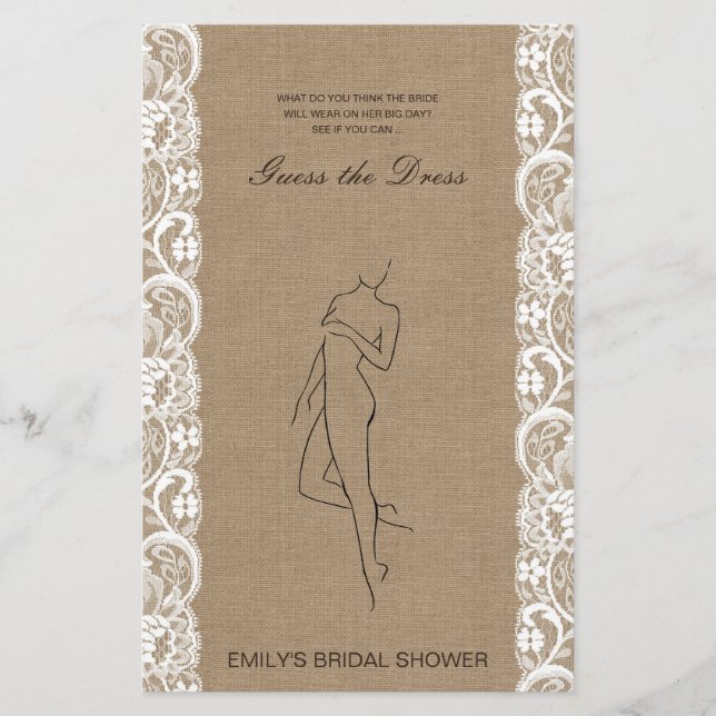 Editable Guess the Dress Fête des mariées Jeu (Devant)