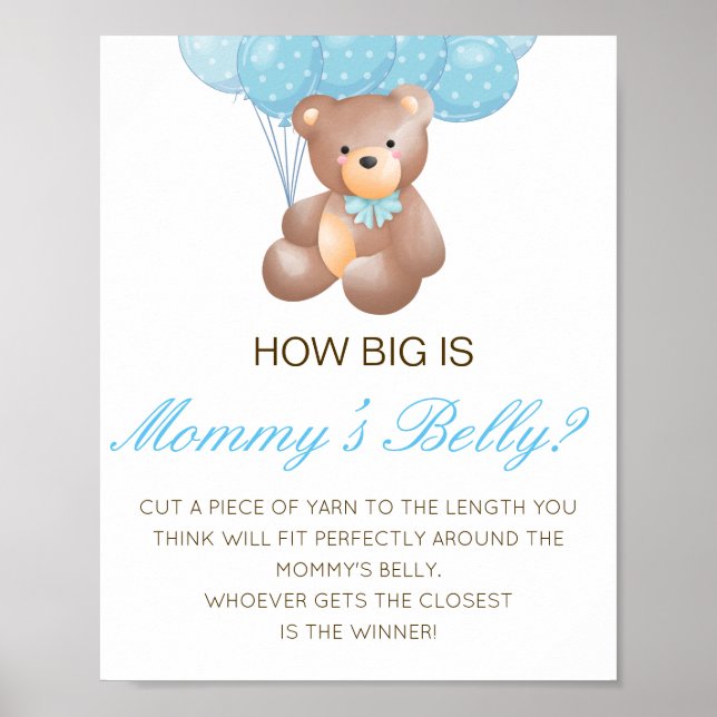 Editable How Big is Mommy's Belly Game Poster (Devant)