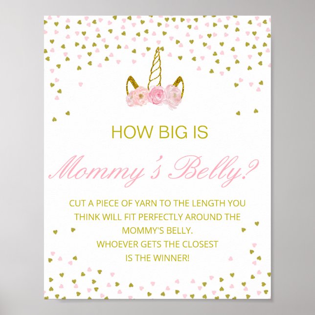 Editable How Big is Mommy's Belly Game Poster (Devant)