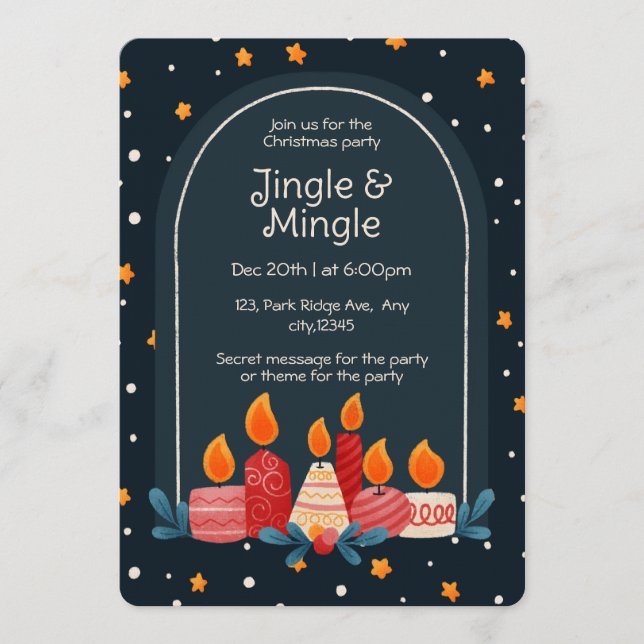 Editable Jingle & Mingle Holiday Party Invitation (Devant)