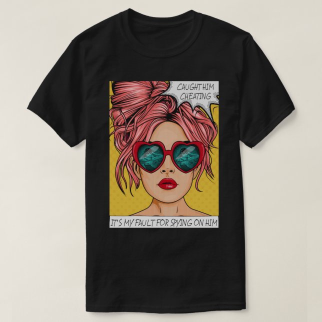 Editable L'A Attrapé Triching Pop Art T-Shirt (Design devant)