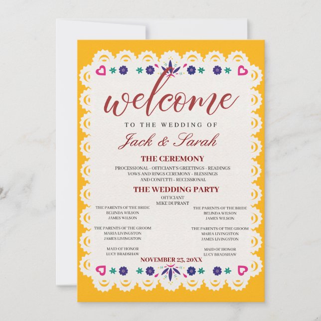 Editable Mexican Wedding Invitation 2 (Devant)