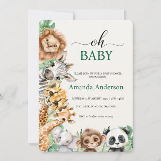 Editable Safari Baby Shower Invitation Template