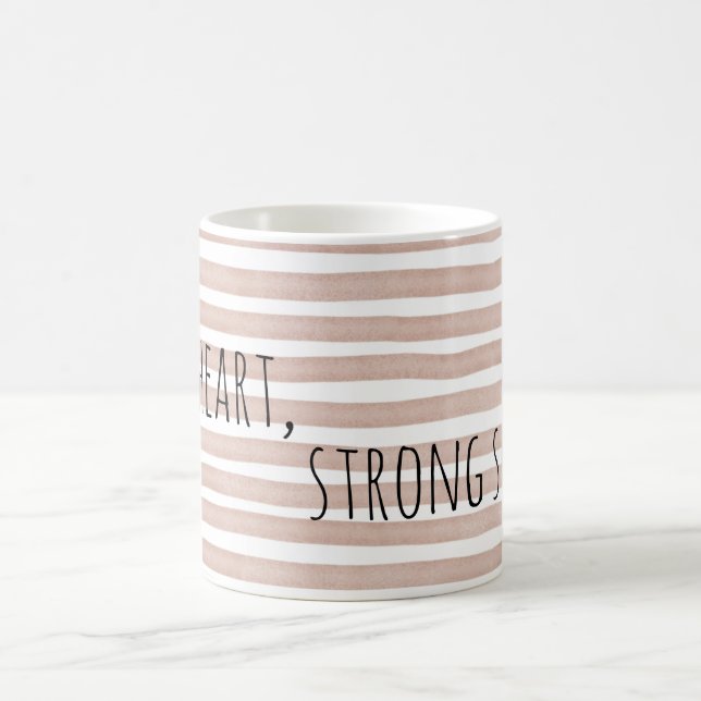 Editable Soft Heart Strong Soul Minimal Quote Mug  (Centre)