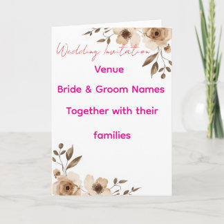 Editable Wedding Invitation 7x5 – Elegant Floral H