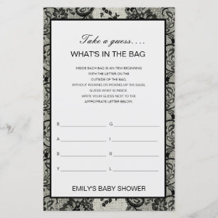 Editable What's in the Bag Baby shower Game