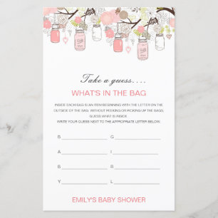 Editable What's in the Bag Baby shower Game