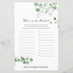 Editable What's in the Basket Baby shower Game