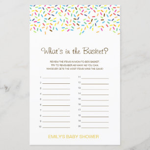 Editable What's in the Basket Baby shower Game