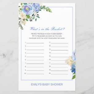 Editable What's in the Basket Baby shower Game