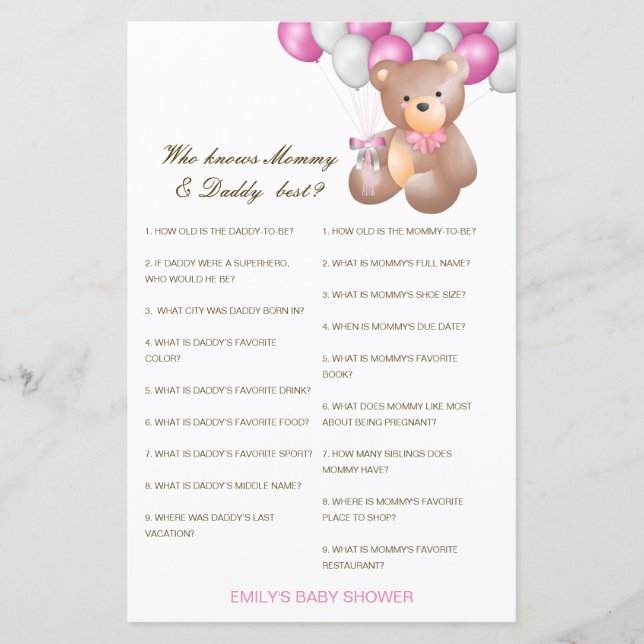 Editable Who Knows Maman et papa Best (Devant)