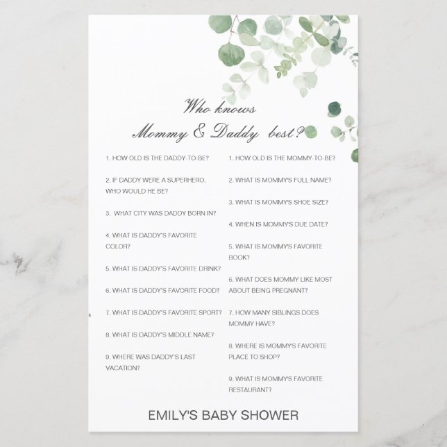 Editable Who Knows Maman et papa Best (Devant)