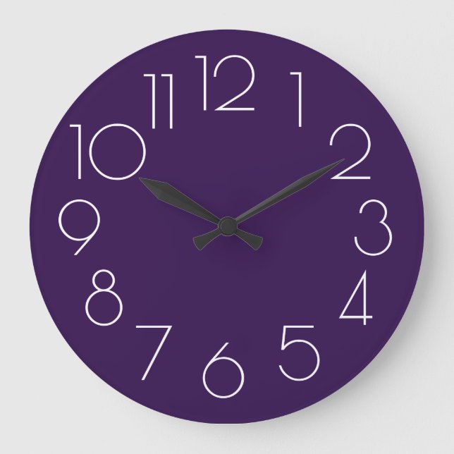 Éditeur Moderne Minimaliste Violet Blanc Horloge (Recto)